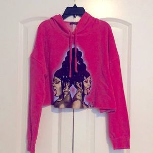 Cardi B cropped hoodie